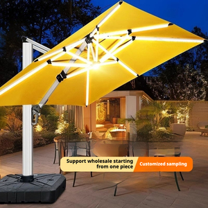 Sombrilla <span class=keywords><strong>Roma</strong></span> Avanzada para Exteriores, Muebles de Jardín Duraderos, Parasol con Poste Metálico, Diseño Colgante con Iluminación, Plegable, Anti-UV - Product Image 2