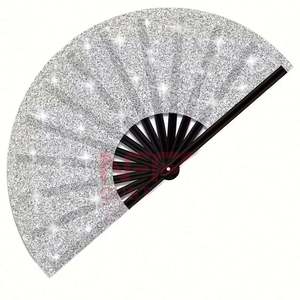 Abanico de Bambú Chino Tradicional Grande de 13 Pulgadas, Tallado a Mano con Arte Folclórico de Ángeles, Temas Clásicos de Música Rave y Amor para el Hogar, Ideal para Año Nuevo - Product Image 3