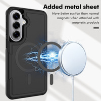 Étui de téléphone portable hybride TPU PC 2 en 1 avec coque magnétique arrière antichoc pour Samsung A17 A07 A16 A56 A06 5G S26 Ultra
