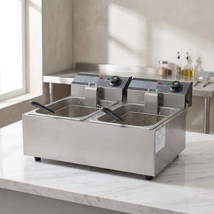 <span class=keywords><strong>Friteuse</strong></span> électrique commerciale <span class=keywords><strong>6</strong></span>+6L pour restaurants de restauration rapide, hôtels, magasins d'alimentation - pour usage domestique, frites, poulet frit - Product Image 1