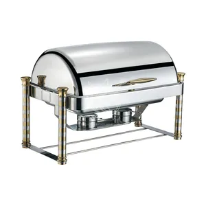 Factory All Types Roll Top Chafing Dishes Used Buffet Stainless Steel Restaurant Kitchen Equipment For Hotel Restaurant
