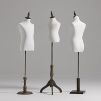 Mannequin enfant torse supérieur avec base en bois vintage pour magasin de vêtements, présentoir de vitrine fille garçon