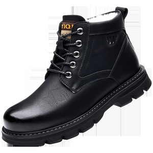 <b>Men</b> Winter Warm Fleece Lined High Top Leather Snow <b>Boots</b> Anti Slip <b>Work</b> <b>Boot</b> Martin Style - Product Image 5