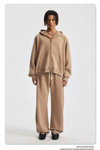 เสื้อแจ็คเก็ตฮู้ดซิปสั้นผ้ากำมะหยี่เนื้อนุ่ม 370 กรัม รุ่นใหม่ปี 2026 สำหรับผู้ชาย ลายบาติกแบบซัก - Product Image 4