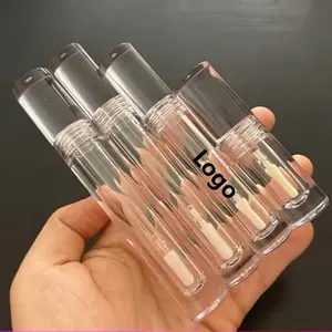 2ml 4ml 5ml 6ml silindir tüm temizle kristal dudak parlatıcısı paketi boş tam şeffaf lipgloss konteynerler değnek tüp ile fırça