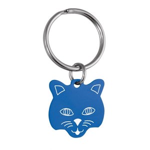 Portachiavi con Ciondolo a Forma di Gatto Blu 23x23 mm Design in Peluche - Product Image 1