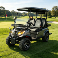 Voiturette de golf électrique tout-terrain 72V au lithium, 4 places, surélevée et personnalisée, homologuée pour la route, pour terrains de golf et complexes hôteliers
