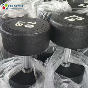 Haltères personnalisés avec logo, poids de 5 lb à 100 lb, ensemble d'haltères pour la maison, équipement de musculation, entraînement de force, fitness, haltères ronds en caoutchouc de 5 <span class=keywords><strong>kg</strong></span> - Product Image 6