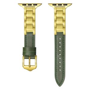 Bracelet de montre en cuir épissé en céramique pour <span class=keywords><strong>Apple</strong></span> <span class=keywords><strong>Watch</strong></span> Ultra 2 Bande de 49mm pour Iwatch Series 9 8 7 6 <span class=keywords><strong>5</strong></span> 38 40 41 42 44 45 Mm - Product Image 4