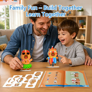 Rompecabezas <span class=keywords><strong>3D</strong></span> de Capibara de Papel <span class=keywords><strong>Personalizado</strong></span>, Juego de Ensamblaje DIY para Niños, Juguete de Animales de Dibujos Animados en <span class=keywords><strong>3D</strong></span> con Libro de Actividades, Fabricante - Product Image 2