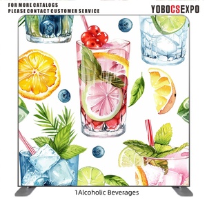 Stand tabung aluminium lurus ringan dan tahan lama 8 kaki, penutup sarung bantal full color custom, kain tension untuk latar belakang photo booth - Product Image 3