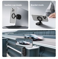 Support de téléphone multifonctionnel 3-en-1 rotatif et pliable avec ventouse magnétique et poignée flexible pour bureau et ordinateur portable