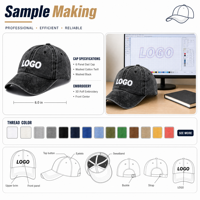 Gorras de Béisbol de Algodón Lisas Unisex con Efecto Desgastado y Lavado Ácido, Bordado Personalizado, 6 Paneles, Estilo Dad Hat, Venta al Por Mayor JX