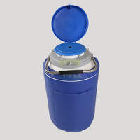 Réservoir de stockage de sperme vétérinaire à azote liquide YDS-10, Dewar d'insémination artificielle avec 5 canisters et housse en cuir pour bovins, ovins, porcins
