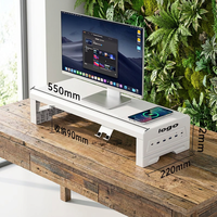 Hub d'alimentation ultime en métal de 550 mm avec chargeur sans fil rapide 15 W et extension USB-C multi-ports
