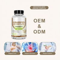 HDK OEM ODM Capsules de complexe d'organes de bœuf nourri à l'herbe 650mg Foie, Cœur et Rate déshydratés pour le soutien de l'équilibre de la santé