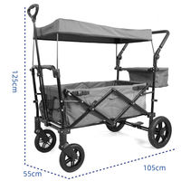 Wagon pour enfants pliable à 2 places, wagon pour enfants avec poignée réglable, capote amovible, harnais de sécurité, grand rangement, tout terrain
