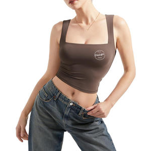 Großhandel Baumwolle Sommer Sexy Maßgeschneiderte Enganliegende Tanktops mit Quadratischem Ausschnitt für Damen im Streetwear-Stil - Product Image 2