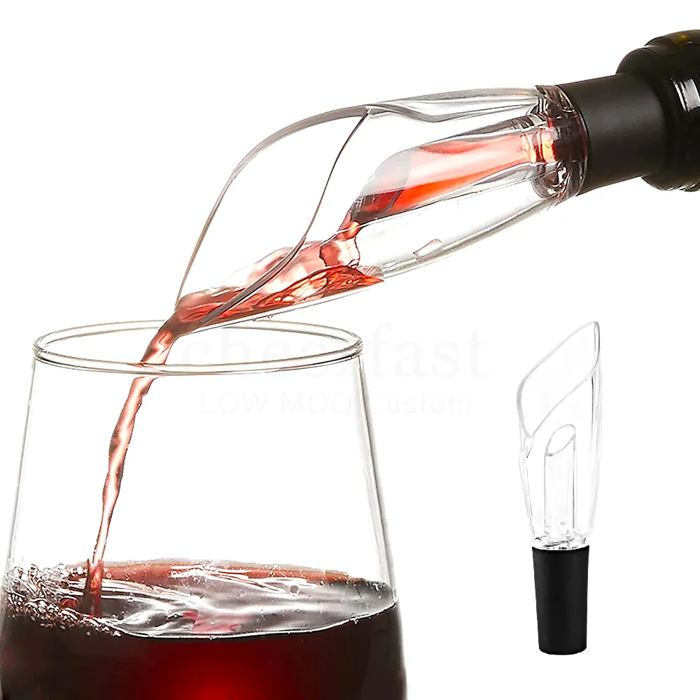 Ddp Shipment Liquor Bottle Pourers Reusable Wine Preserver With Plastic Red Wine Aerator Pourer Rechargeable Wine Pourer