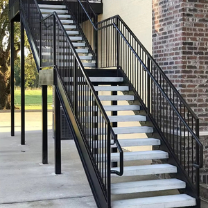 Bên ngoài khẩn cấp cứu hộ cầu thang mạ kẽm kim loại sơn tĩnh điện chống trượt thép carbon ngoài trời thẳng cầu thang - Product Image 3