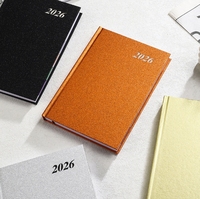 Agenda annuel 2026 Mini carnet A5 - Couverture en papier à feuilles mobiles Calendrier avec fonctionnement manuel efficace pour une durabilité accrue