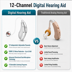 Audífono Portátil de Grado Médico AcoSound RIC de 12 Canales con Cancelación de Ruido y Funciones Programables para Personas Mayores - Product Image 3