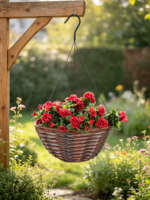 Pot suspendu tressé multicolore torsadé, crochet métallique, doublure en plastique imperméable, panier à fleurs suspendu d'intérieur