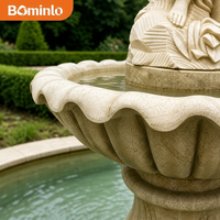 Fontaine à eau en marbre sculptée à la main, statue de femme, 3 niveaux, pour jardin extérieur, taille personnalisée pour la décoration de la cour de villa