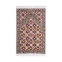 Tapis de prière musulman rembourré en polyester à franges, motif floral brodé, tapis de prière islamique pour l'Aïd al-Fitr