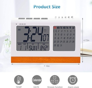 Aomago Modern Square LED Large Display Digital <strong>Clock</strong> Calendar Electronic Alarm Desk <strong>Clock</strong> - Product Image 2
