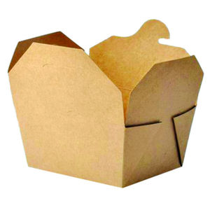 Contenedor de comida para llevar de papel marrón, caja de comida para llevar de papel blanco, resistente a fugas y grasa, caja de almuerzo desechable de cartón para catering - Product Image 5