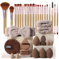 Ensemble complet de 40 pinceaux de maquillage professionnels en poils synthétiques pour le visage, avec pinceau à blush angulaire