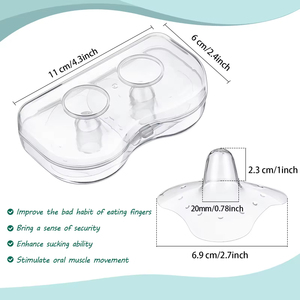 Protecteur de <span class=keywords><strong>mamelon</strong></span> anti-morsure pour mère en silicone ultra fin pour l'allaitement du nouveau-né 2 paquets blanc sans BPA - Product Image 2