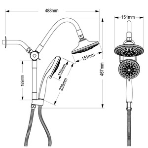 Được xây dựng trong từ Docking Shower hệ thống cầm tay cố định Head Combo 10 phun chế độ tắm & vòi hoa sen vòi - Product Image 3