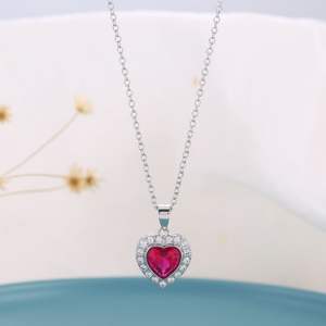 Elegante Prachtige Stijl Hart-Vorm Lange Keten Cz Shiny Ketting Hanger - Product Image 6