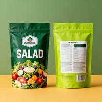 Sacs personnalisés en aluminium thermoscellables écologiques pour emballage alimentaire, sacs à fermeture éclair verticaux pour légumes et salades