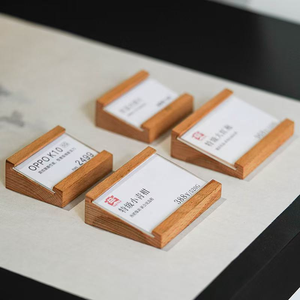 Nuovo Espositore in Legno per Prezzi del Tè, Porta Cartellini Introduttivi Prodotti, Cartello Prezzi per Supermercati - Product Image 2