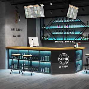 Meja <span class=keywords><strong>Bar</strong></span> kayu LED Modern kustom tahan air fitur ramah lingkungan untuk klub malam <span class=keywords><strong>Bar</strong></span> hotel Mall-furnitur komersial - Product Image 3