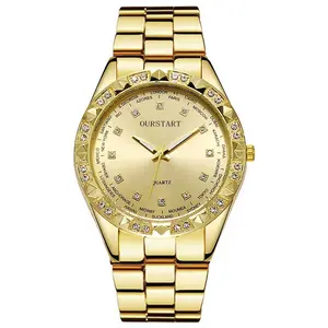 Herren Mode Diamant Luxus uhr Golden Women Quartz Hochwertige Armbanduhr für Jungen und Mädchen