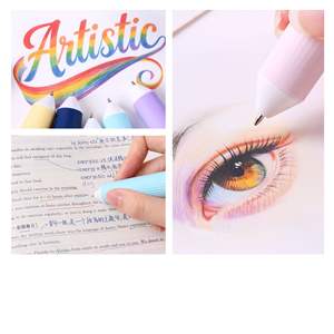 Ensemble de 10 stylos à bille multicolores, design attrayant, pour dessin et journal créatif, personnalisable avec logo - Product Image 5