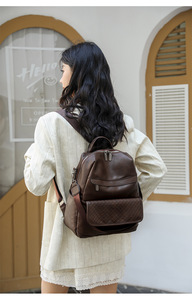 High Quality Women <b>Backpack</b> Purse Fashion Pu <b>Leather</b> <b>Large</b> Designer Travel Bag Ladies Shoulder Bags - Product Image 6