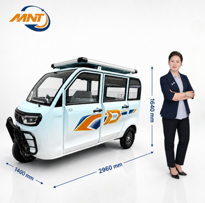 Triciclo Eléctrico Cerrado para Todo Clima, Auto Rickshaw de Pasajeros con 4 Puertas, Cabina Cerrada, <span class=keywords><strong>Taxi</strong></span> Eléctrico de 3 Ruedas para Transporte Urbano - Product Image 1