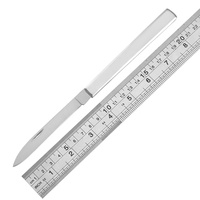 Draagbare Volledig Roestvrijstalen 3.82 "Drop Point Blade Nail Nick Open Slip Joint Worst Testen Vouwmes Voor Eenvoudige Opslag