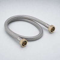 Tuyau d'arrivée d'eau flexible tressé en acier inoxydable 304, moderne et protecteur, avec raccords femelles F1/2 pour cuisine et salle de bain