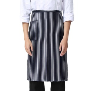 Half Waist Apron Black White Stripes Machine Washable Work Suit Adult Kitchen Use - Product Image 5
