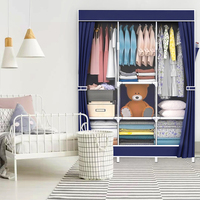 Vente en gros de placard pliant en tissu simple Armables casier pliant non tissé pour le stockage des vêtements pour meubles de salle de bain de chambre à coucher