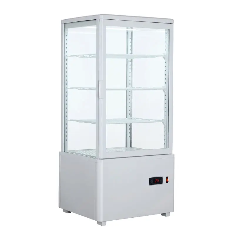 Commerccial vertical 78 litros 4 exibição vidro lateral refrigerador upright para vinho e bebidas refrigerador