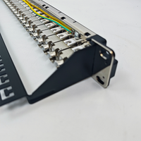 Panneau de brassage réseau blindé STP 24 ports CAT6 CAT6A CAT7 de haute qualité avec modules en alliage de zinc