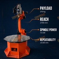 Robot Penggilingan 7 Sumbu Tugas Berat KUKA KR210 dengan Meja Putar 8T CNC Positioner