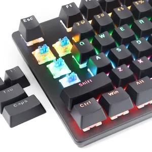 Teclado mecánico con cable al por mayor juego e-sports eje verde eje rojo eje té portátil pequeño color a juego dos colores - Product Image 3